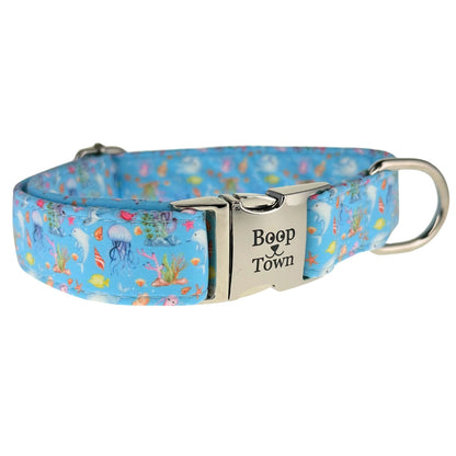 Boop Town Durable Soft Cotton Dog Collar With Nylon Core Quick Release Metal Buckle Adjustable for Girls Boys Small Medium Large Comfortable Pet Products Reduces Hair Matting Gold Tone Zinc Alloy Hardware - Triathlete Store