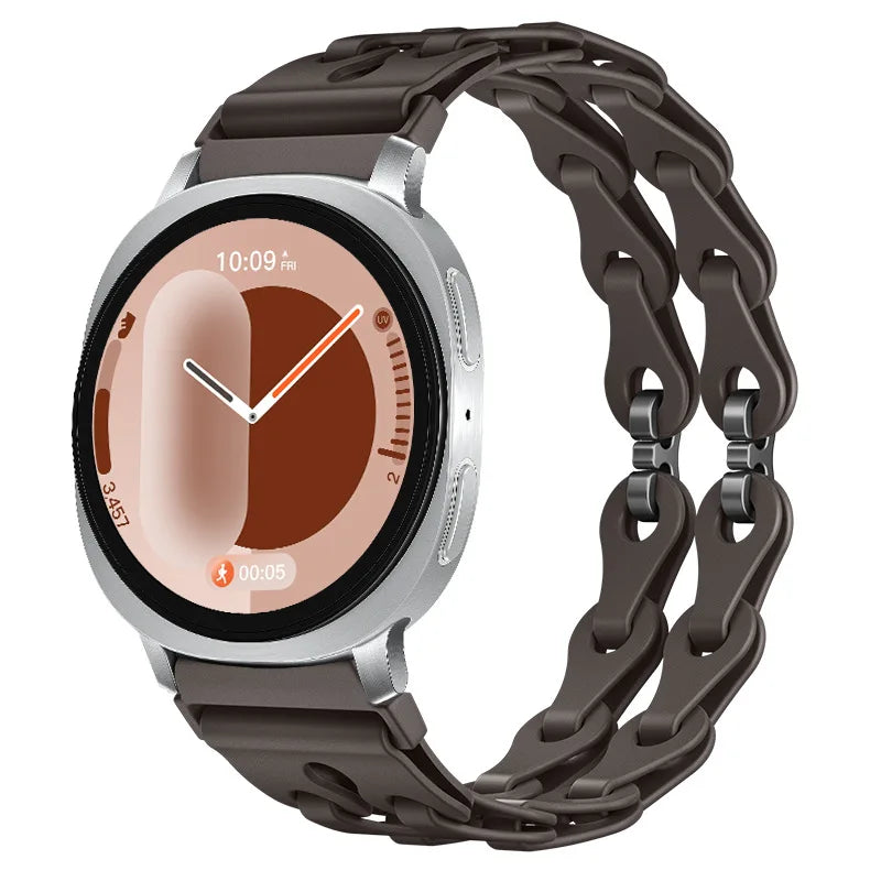 Samsung Galaxy Watch8, 9 & Ultra Silicone Chain Link Band