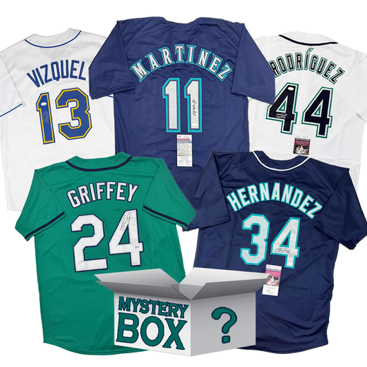 Autographed/Signed Seattle Baseball Jersey Mystery Box with PSA JSA or Beckett COA