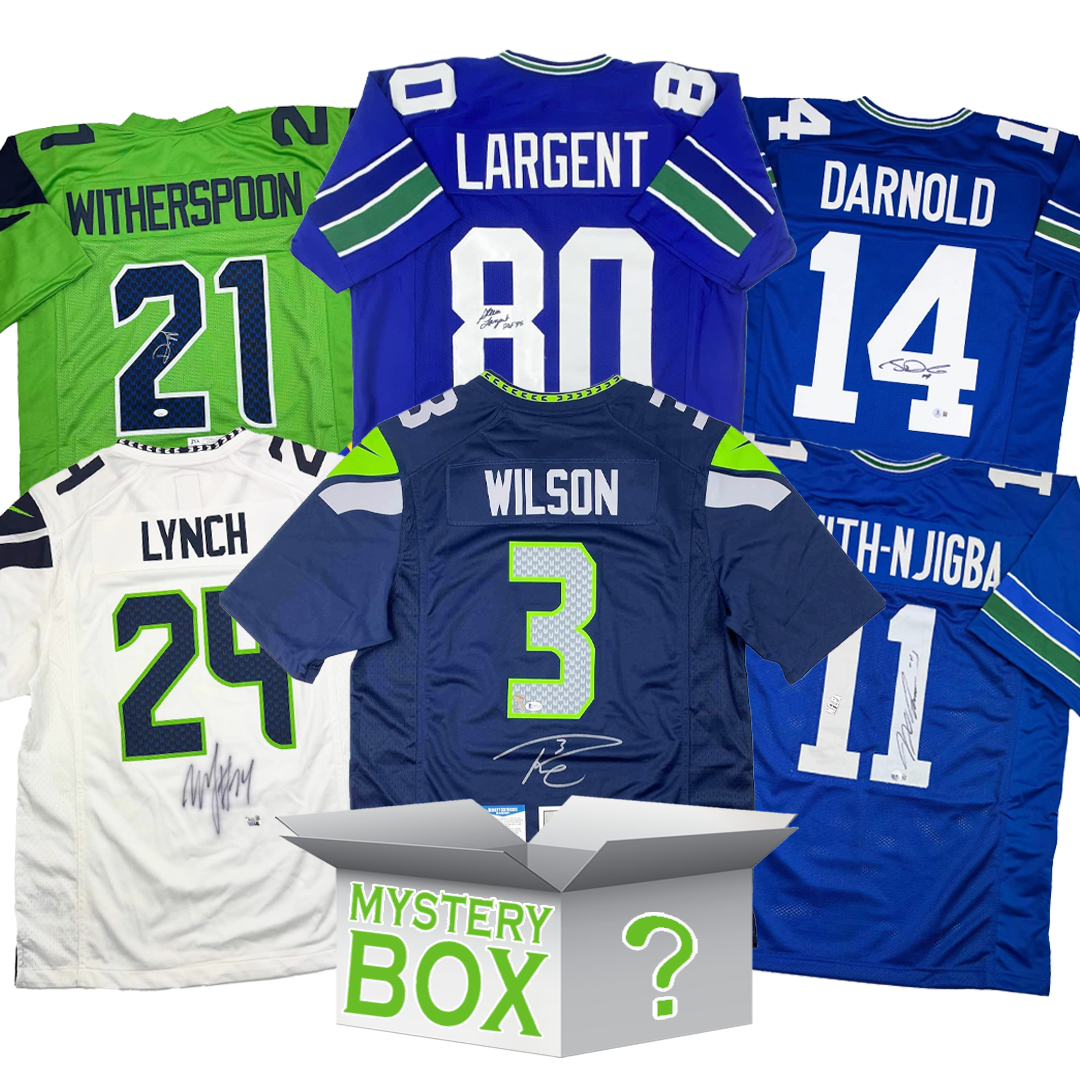 Autographed/Signed Seattle Football Jersey Mystery Box with PSA JSA or Beckett COA - Triathlete Store