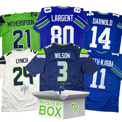 Autographed/Signed Seattle Football Jersey Mystery Box with PSA JSA or Beckett COA - Triathlete Store