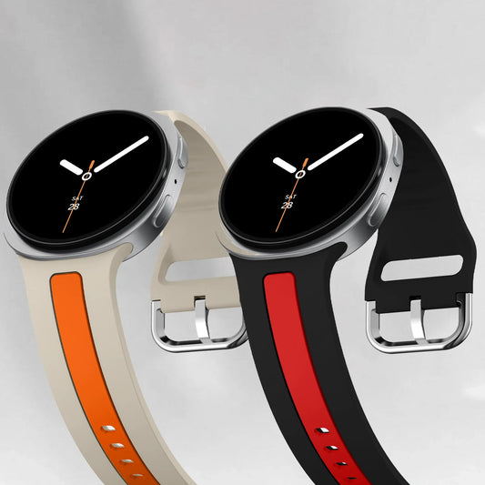 Samsung Galaxy Watch8, 8 Classic & 9 Two-Tone Stripe Silicone Band