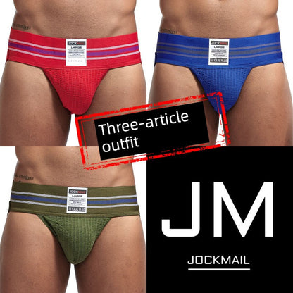 Jockmail Men’s Plaid Cotton Jockstrap – Low Waist, Breathable & Elastic Fit