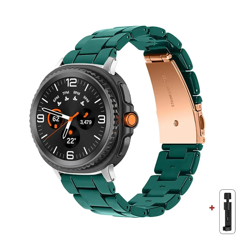 Samsung Galaxy Watch8, 9 & Ultra Resin Link Band, 40 Patterns