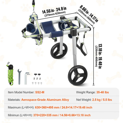 VEVOR Pet Freedom 2-Wheel Dog Wheelchair