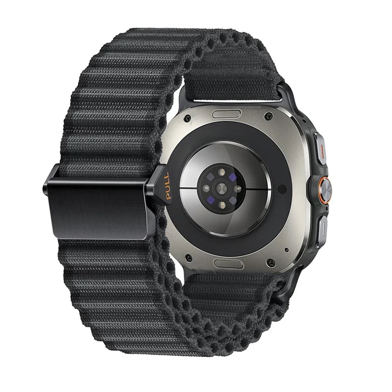 Samsung Galaxy Watch Ultra & Ultra 2 Ribbed Fabric Loop, Hook Closure