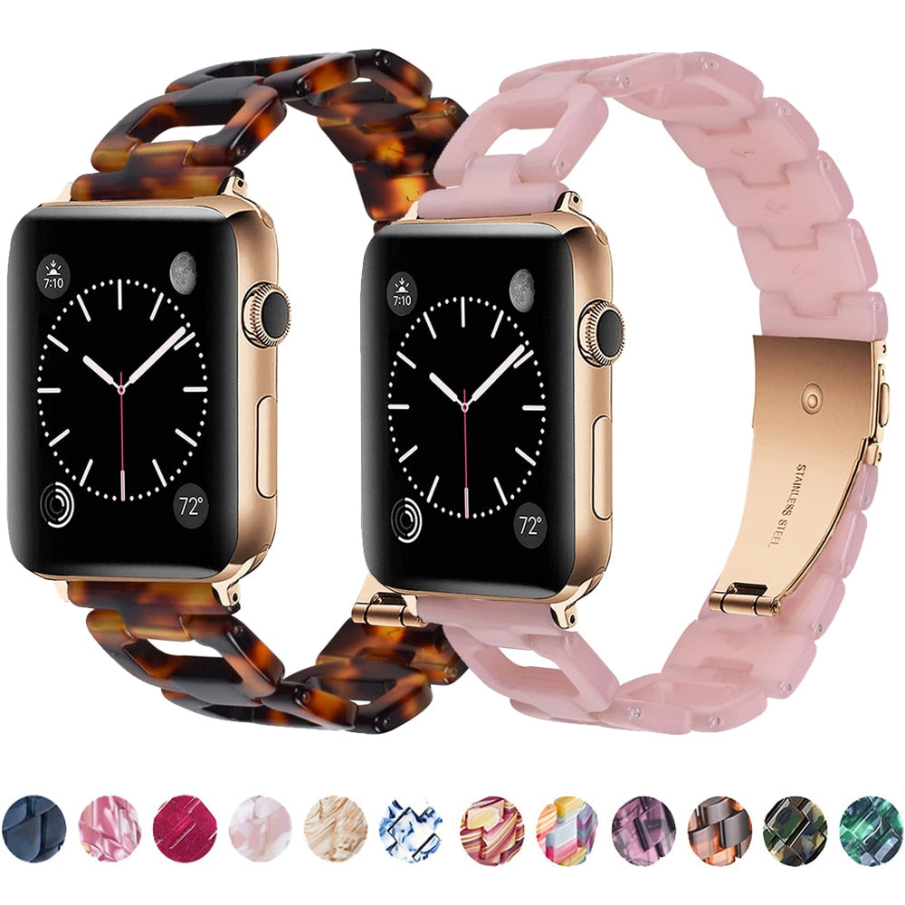 Resin Strap For Apple Watch Band/Strap Series 11/10/9/8/7/6/5/4/ SE / Ultra 1/2/3