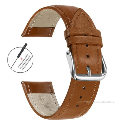 Samsung Galaxy Watch 7, 6, 5, 4 & FE Slim Calfskin Band, Spring Bars & Tool