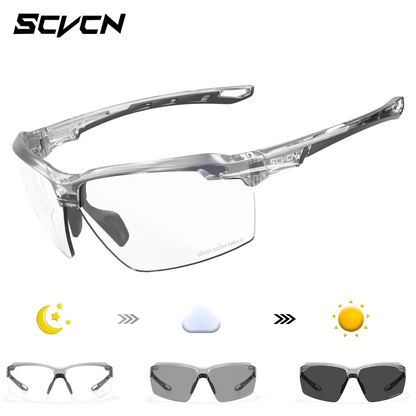 SCVCN Photochromic Bike Glasses UV400 Men Women Cycling Sunglasses MTB Mountain Outdoor Sports Eyewear Driving Fishing Camping