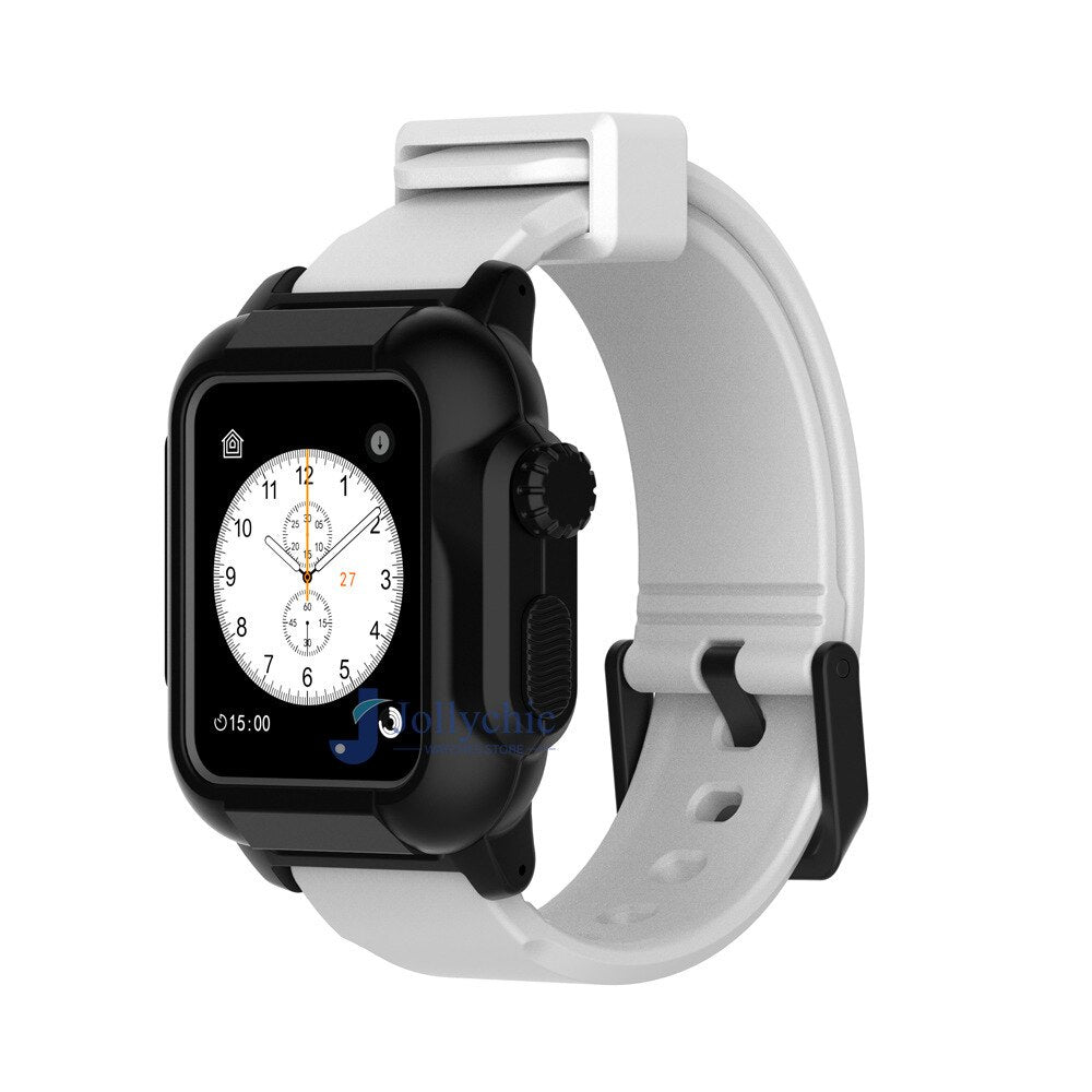 Silicone Band+Case For Apple Watch Strap