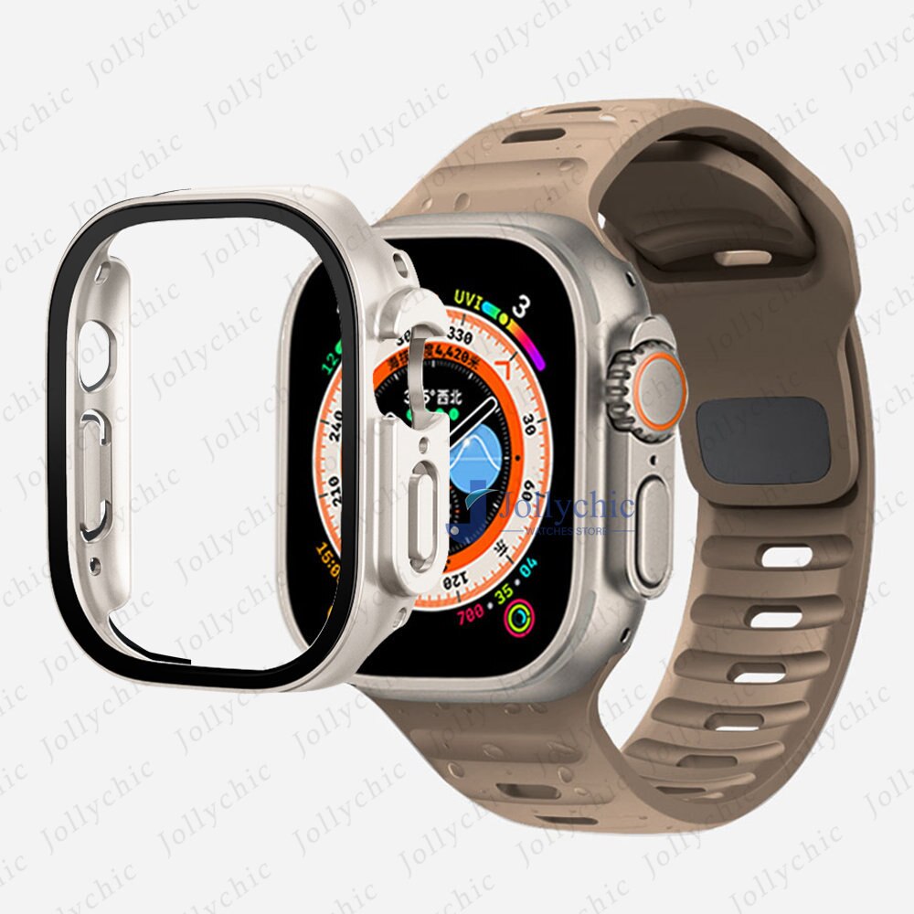 Silicone Sport Band+Case for Apple Watch Ultra Band Case Strap