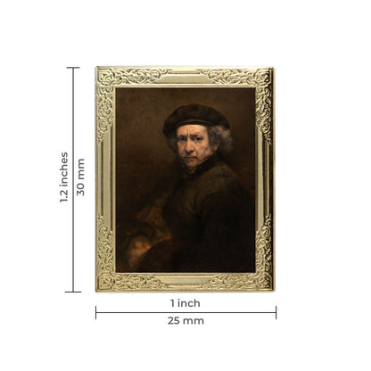 Self-Portrait By Rembrandt van Rijn Art Frame Pin - Museum Souvenir Fine Art Lapel Pin