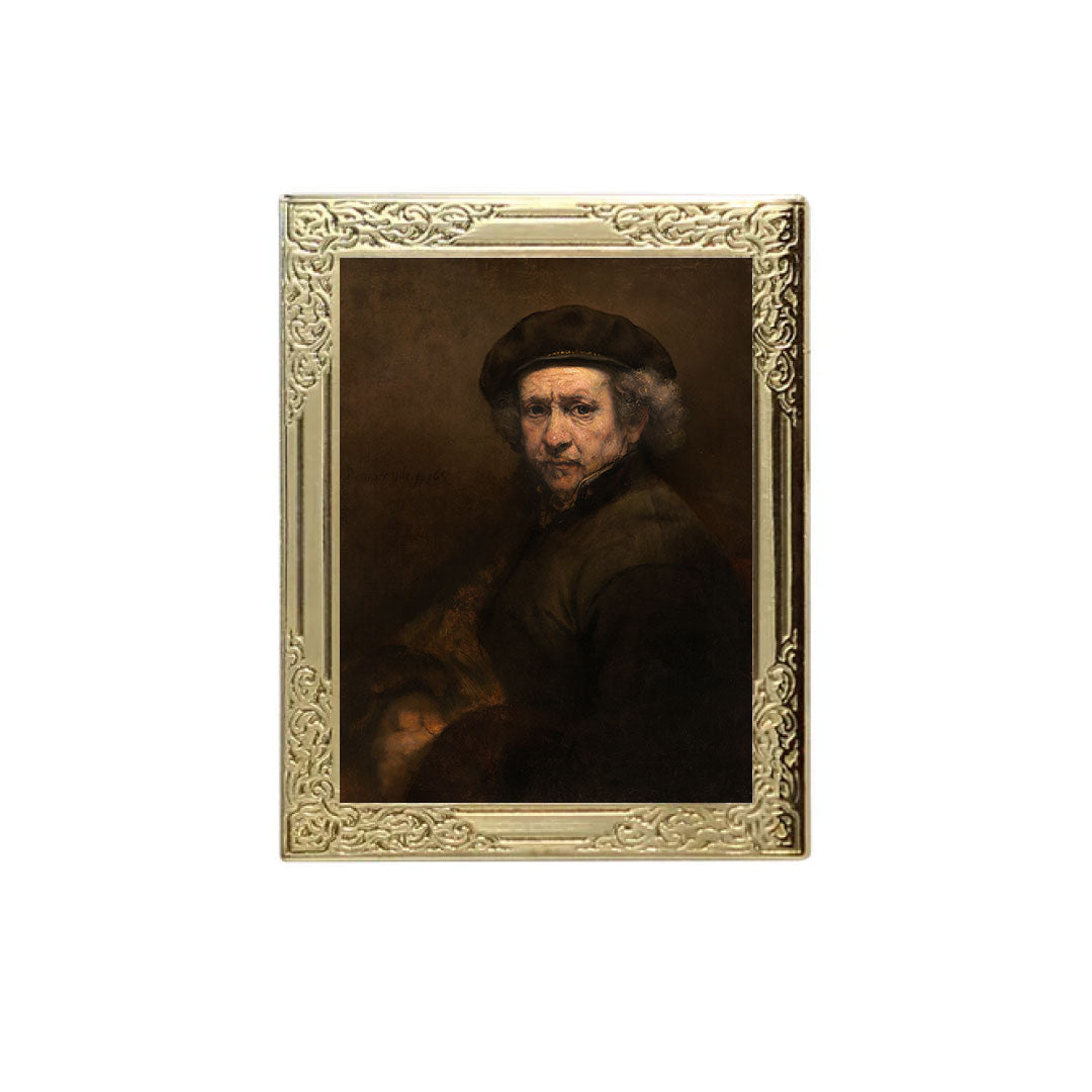Self-Portrait By Rembrandt van Rijn Art Frame Pin - Museum Souvenir Fine Art Lapel Pin