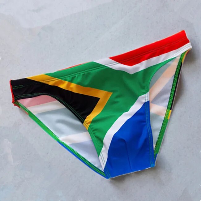 South Africa Flag Low Cut Swim Brief