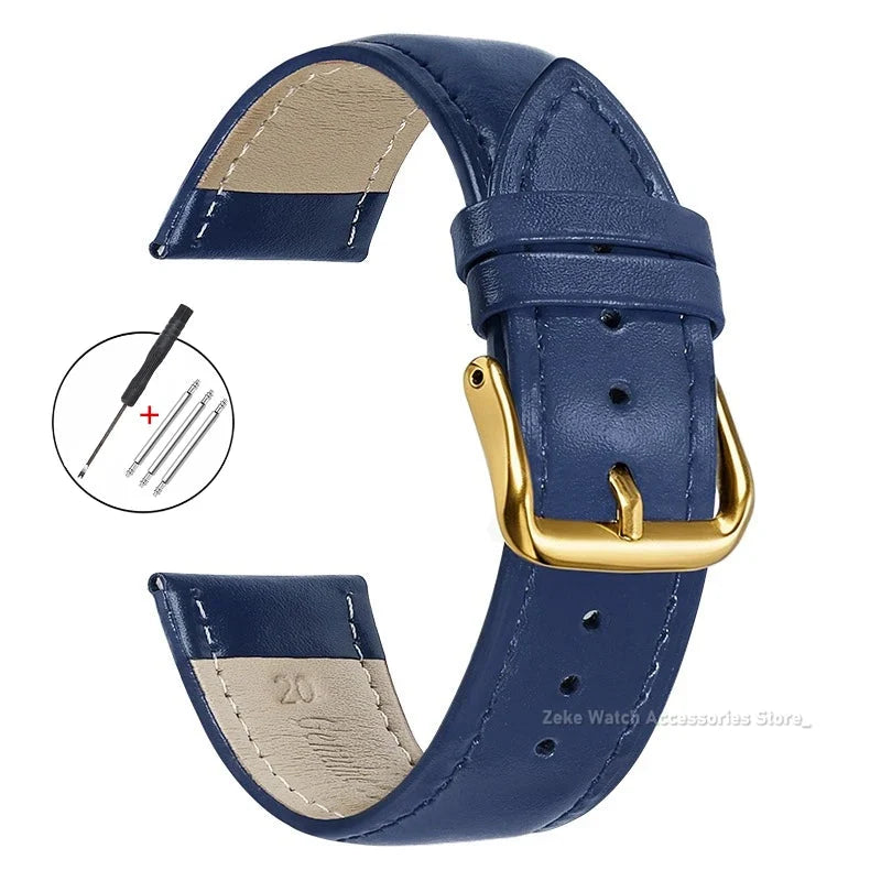 Samsung Galaxy Watch 7, 6, 5, 4 & FE Slim Calfskin Band, Spring Bars & Tool