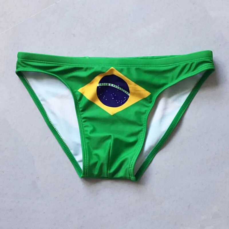 Brazil Flag Low Cut Swim Brief