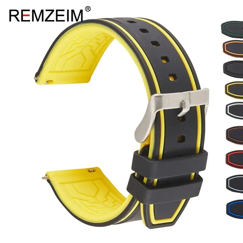 Huawei Watch & Watch GT Two-Tone Silicone Band with Edge Stripes