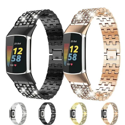 Fitbit Charge 5 6 3 4 Metal Band - Stylish Durable Strap