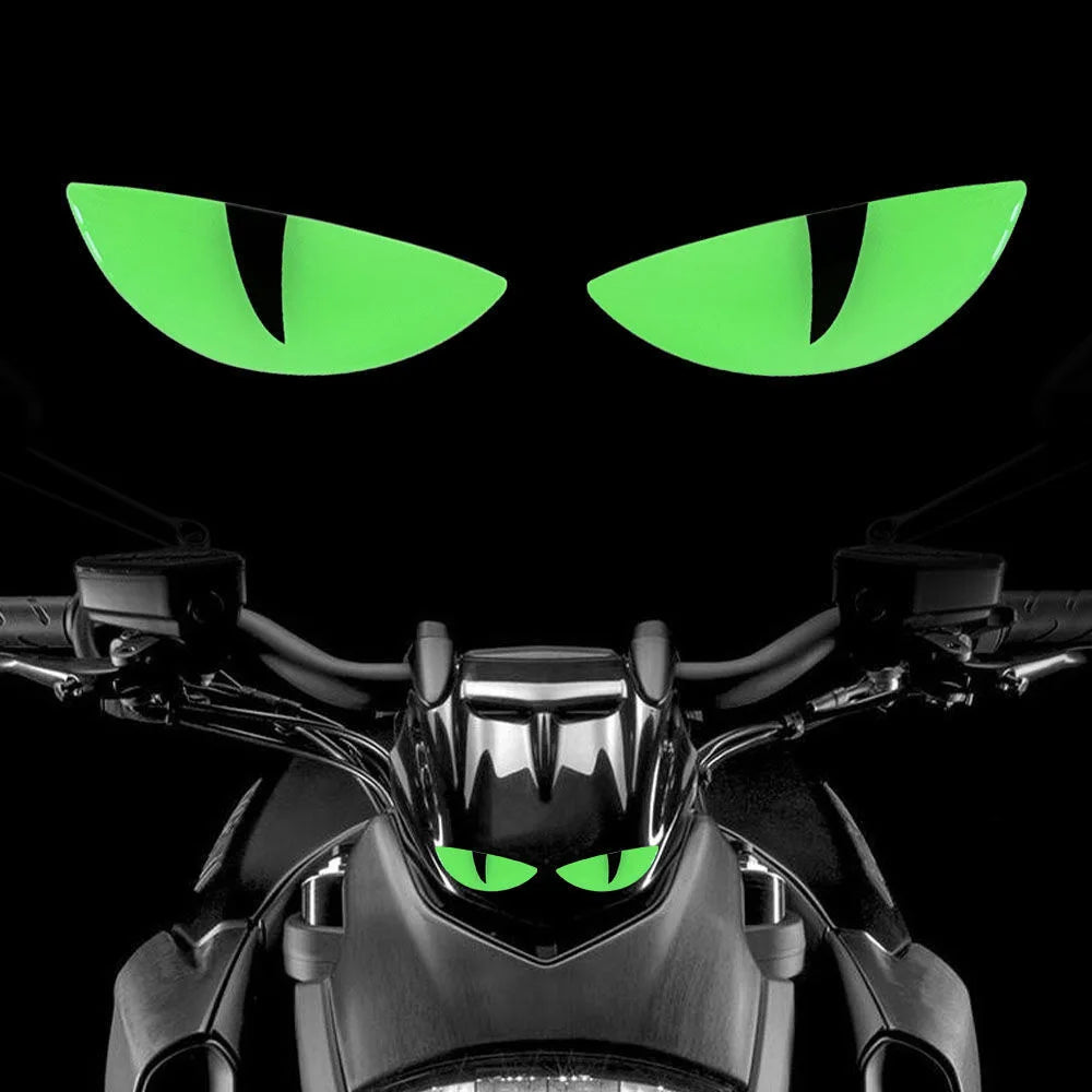 2 Reflective Devil's Eye stickers for motorcycle - improves night visibility and safety, durability, and fashion