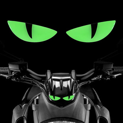 2 Reflective Devil's Eye stickers for motorcycle - improves night visibility and safety, durability, and fashion