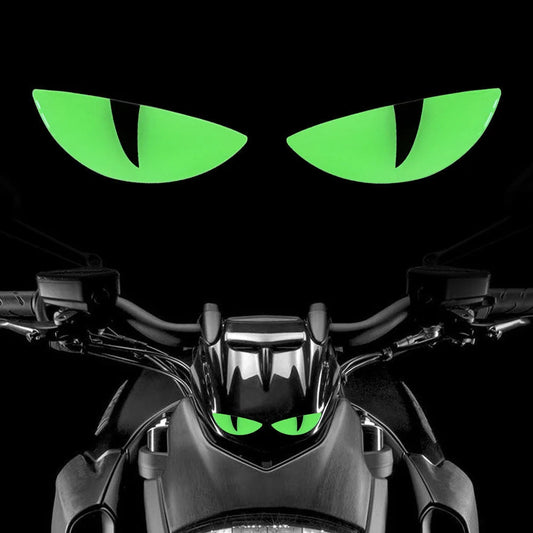 2 Reflective Devil's Eye stickers for motorcycle - improves night visibility and safety, durability, and fashion