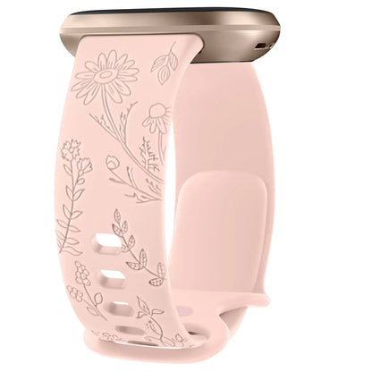 Fitbit Versa & Sense Silicone Band - Durable Floral Design