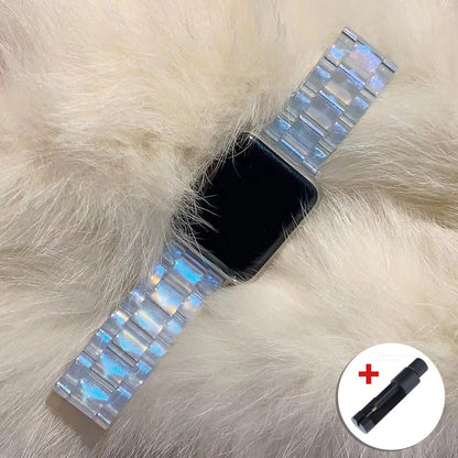 Resin Transparent Band for Apple Watch Series 11/10/9/8/7/6/5/4/ SE / Ultra 1/2/3