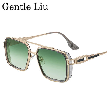 Steampunk Classic Square Sunglasses Men 2026 Luxury Brand Punk Metal Double Beam Sun Glasses For Male UV400 Punk Driving Eyewear
