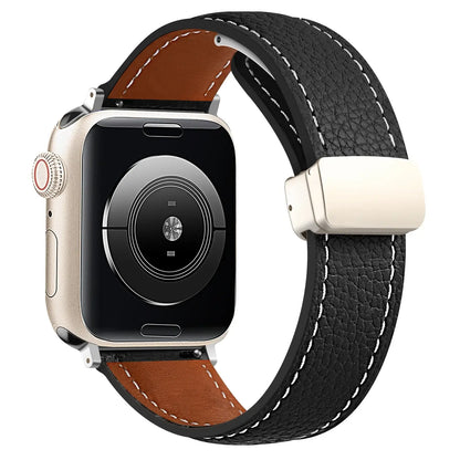 Apple Watch Leather Band - Premium Stylish Strap with Buckle