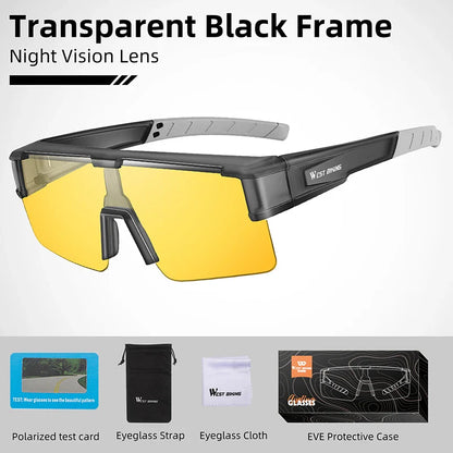 WEST BIKING Cycling Glasses Photochromic UV400 Protection