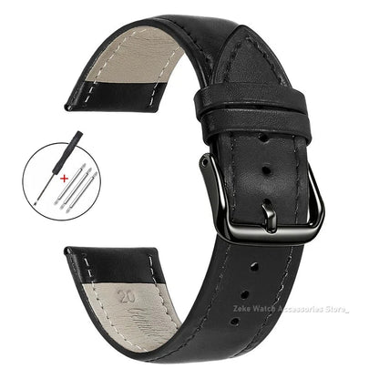 Samsung Galaxy Watch 7, 6, 5, 4 & FE Slim Calfskin Band, Spring Bars & Tool