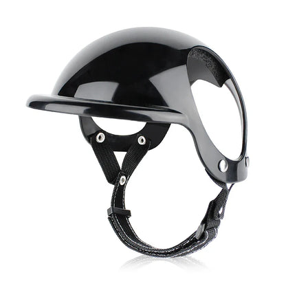 Cool Black Pet Dog Bicycle Safety Hat Adjustable Straps Helmets
