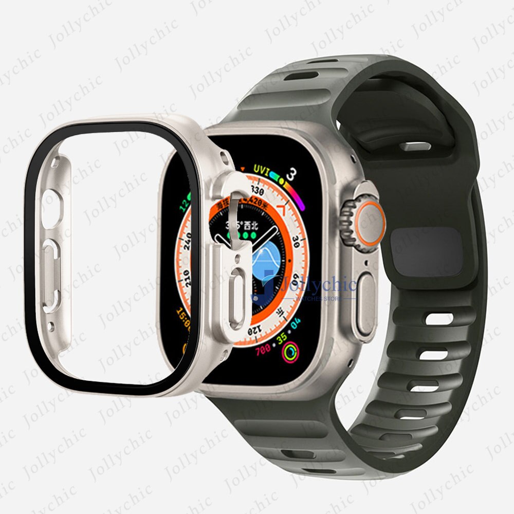 Silicone Sport Band+Case for Apple Watch Ultra Band Case Strap