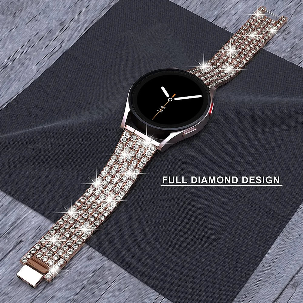 Samsung Galaxy Watch8, 8 Classic & 9 Rhinestone Steel Link Bracelet