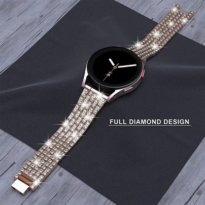 Samsung Galaxy Watch8, 8 Classic & 9 Rhinestone Steel Link Bracelet