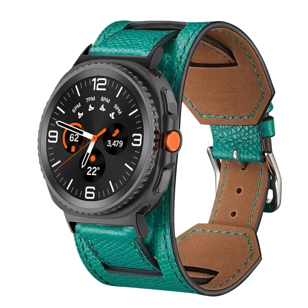 Samsung Galaxy Watch8, 9 & Ultra Leather Cuff Band