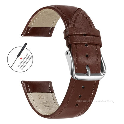 Samsung Galaxy Watch 7, 6, 5, 4 & FE Slim Calfskin Band, Spring Bars & Tool