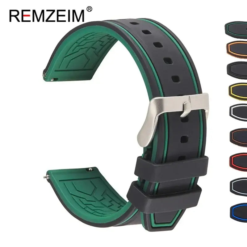 Suunto Race, Vertical & 9 Peak Two-Tone Silicone Band, Edge Stripes