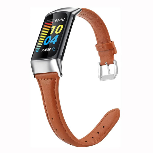 Fitbit Charge 5 6 Slim Leather Band - Comfortable Strap