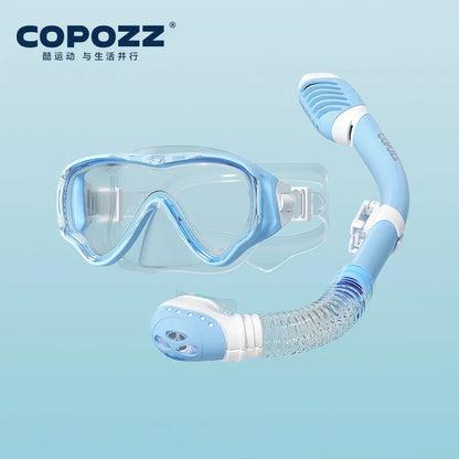 COPOZZ Kids Diving Mask Full Face HD Anti Fog Scuba Mask Underwater Snorkel Mask Set Children Swimming Snorkel Diving Equipment