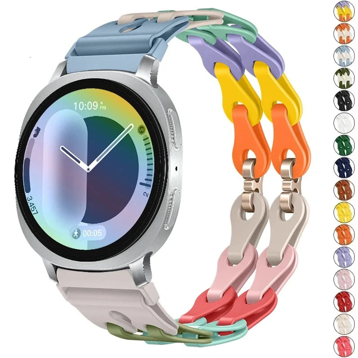 Samsung Galaxy Watch8, 9 & Ultra Silicone Chain Link Band