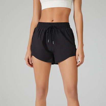 2-in-1 Women's Running Yoga Shorts with Compression Liner
