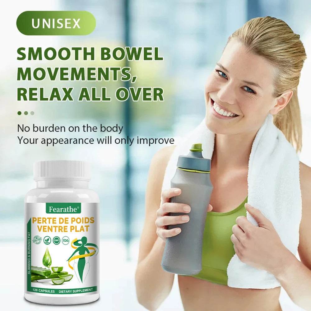 Aloe Vera Extract Capsules, Detox Cleansing and Digestive Support, Promote Gut Health, 120 Capsules