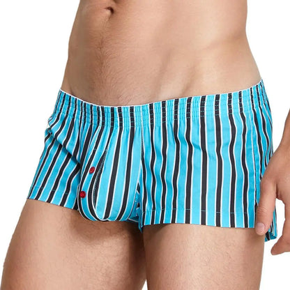 SEOBEAN Striped Boxers Shorts Men Cotton Underwear Boxers Pajama Shorts Loungewear Aro Pants Mens Underpants