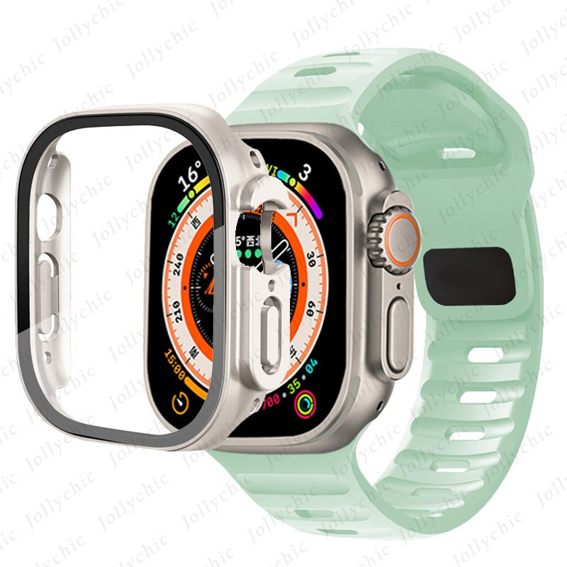 Silicone Sport Band+Case for Apple Watch Ultra Band Case Strap