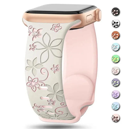 Apple Watch Silicone Band - Durable Floral Design Strap