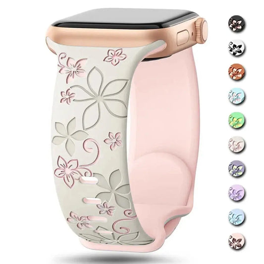 Apple Watch Silicone Band - Durable Floral Design Strap