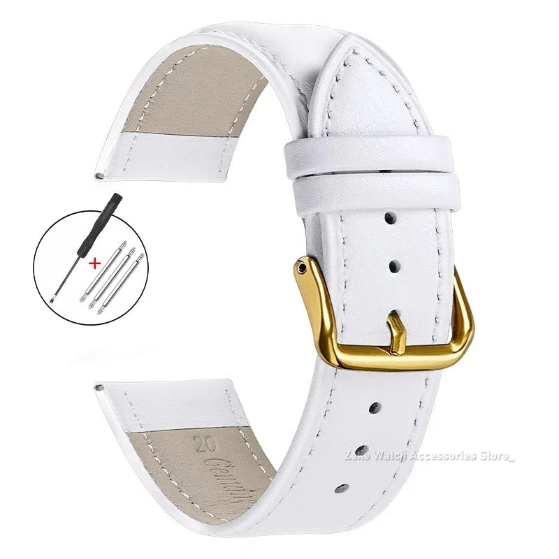 Samsung Galaxy Watch 7, 6, 5, 4 & FE Slim Calfskin Band, Spring Bars & Tool
