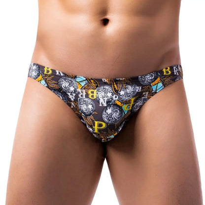 BRAVE PERSON Nylon Men's Briefs Sexy Underwear Print Underpants Briefs Male Panties Bikini Briefs