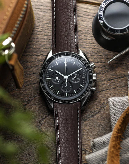 Samsung Galaxy Watch 7, 6, 5, 4 & FE Grained Leather Band, Spring Bars & Tool